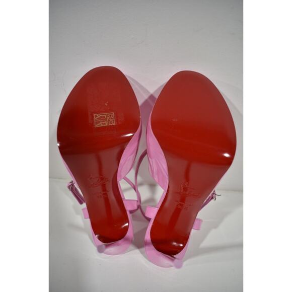 Christian Louboutin Miradona 120 Pink Patent Ankle Strap Sandal Heel Pump 36.5 - Picture 12 of 12